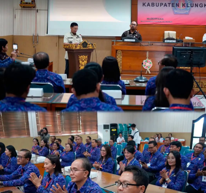 Bupati Klungkung, I Made Satria, menerima kunjungan peserta Studi Lapangan Pelatihan Kepemimpinan Administrator (PKA) Angkatan II Provinsi Bali Tahun 2026 di Ruang Rapat Praja Mandala Kantor Bupati Klungkung Screenshot_2026-07-28_101912.png