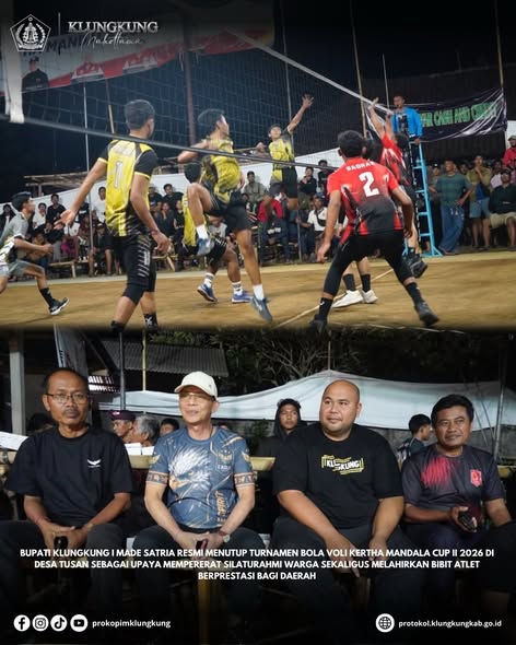 Bupati Klkungkung resmi tutup turnamen voli Kertha Mandala Cup II 2026