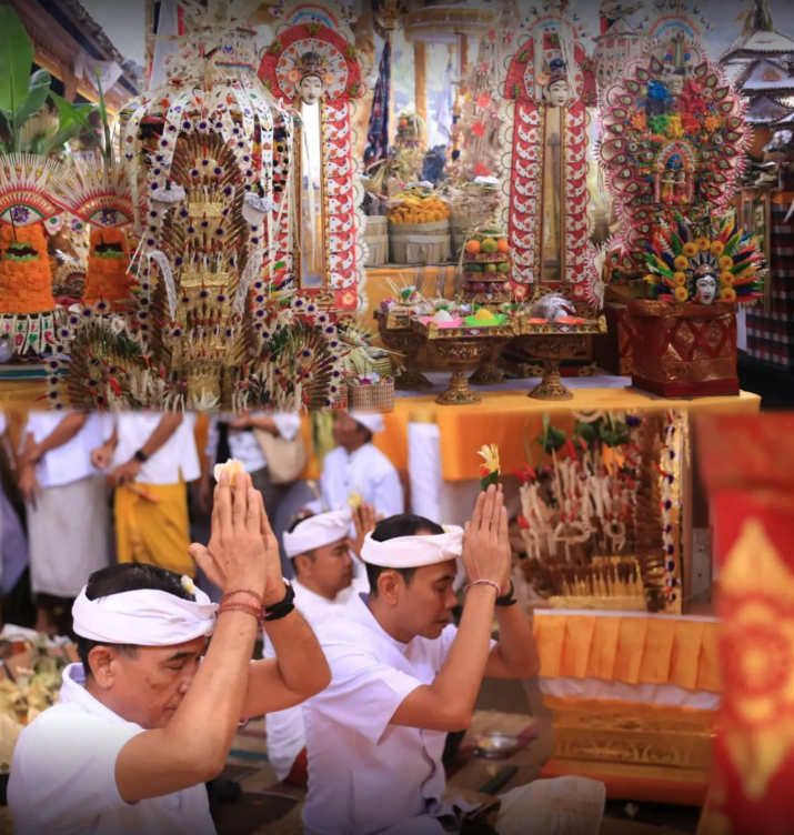 Wakil Bupati Klungkung, Tjokorda Gde Surya Putra menghadiri Puncak Karya Mamungkah, Tawur Balik Sumpah Agung, Nubung Pedagingan, Ngenteg Linggih, lan Padudusan Agung di Merajang Agung Puri Satria Kaleran