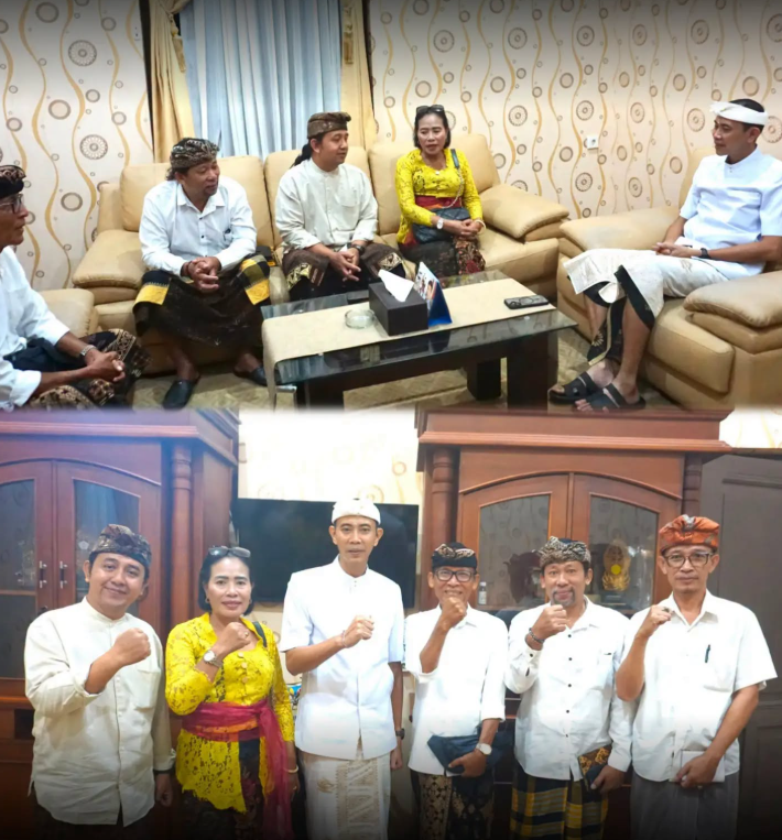 Wakil Bupati Klungkung, Tjokorda Gde Surya Putra menerima audiensi Bendesa Dawan, Ida Bagus Gde Mahendra di ruang kerjanya